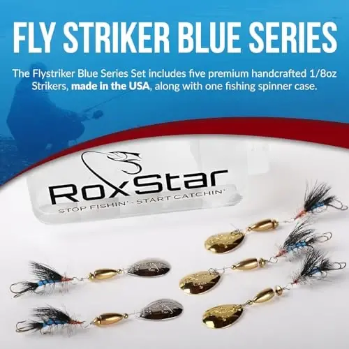 RoxStar Fly Strikers Blue Series - Hand-Crafted in The USA - Proven Nationwide Most Versatile Fishing Spinner for Bass, Trout, Pike, Steelhead- Stop Fishing - 2