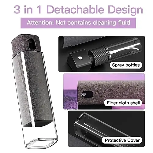 CUIUD Screen Cleaner Kit 3 Pcs, Two in One Screen Cleaner Spray and Wipe, Touchscreen Mist Cleaner Spray Bottle for Phone/Laptop/Tablet/TV/Monitor/Car Screens - 3