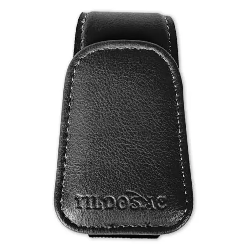TILDOSAC Sunglasses Holder for Car Visor, Leather Magnetic Sunglass Holder for Car with Clip, Black 