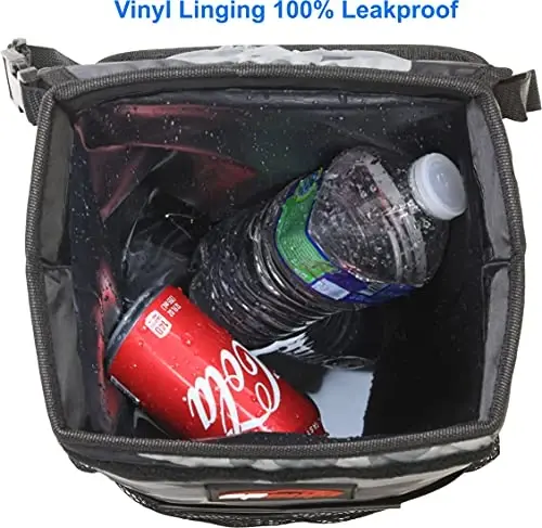 EPAuto Waterproof Car Trash Can with Lid and Storage Pockets, Camouflage Grey - 6