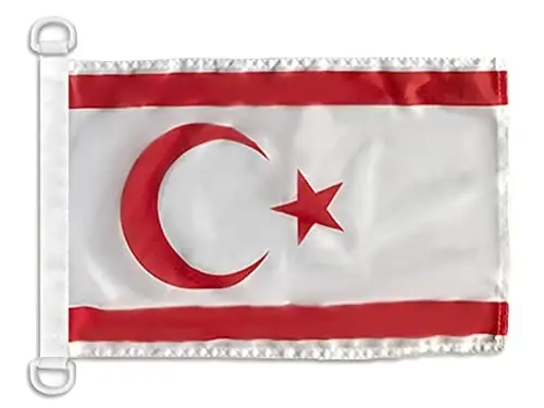 Northern Cyprus NAUTICAL Flag 18'' x 12'' - Cypriot flags 30 x 45 cm. - Banner 12x18 in for boat - AZ FLAG 