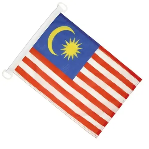 Malaysia NAUTICAL Flag 18'' x 12'' - Malaysian flags 30 x 45 cm. - Banner 12x18 in for boat - AZ FLAG - 5
