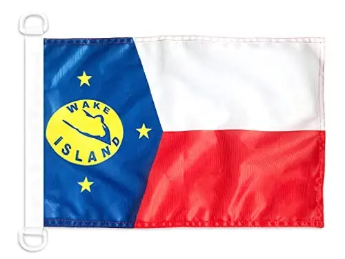 Wake Island NAUTICAL Flag 18'' x 12'' - Wake Islander flags 30 x 45 cm. - Banner 12x18 in for boat - AZ FLAG 