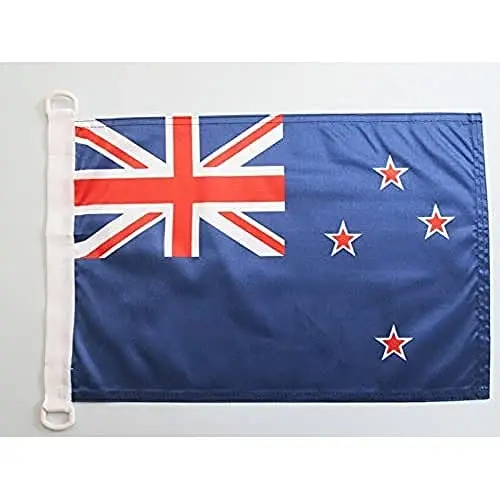 AZ FLAG New Zealand Boat Flag 12x18 in Mesh Polyester Plastic Rings | Outdoor and marine use New Zealander 45x30 cm. boat flag weather resistant with double stitched seams and reinforced edges - 1