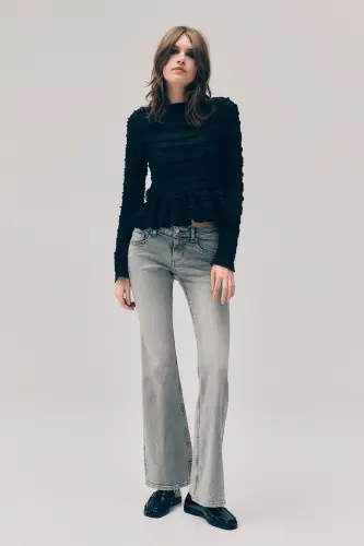 Flared Low Jeans - Soluk gri - 2
