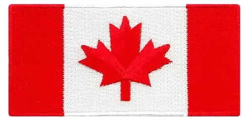 Cypress Collectibles - Canada Red Flag Patch - Premium Embroidered Appliqué - Canadian Iron On Patches - Dimensions: 3.5