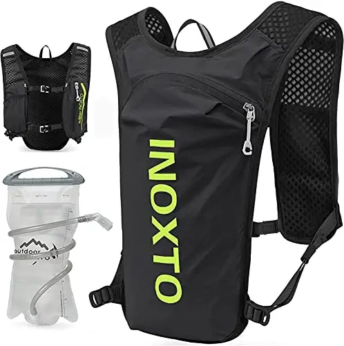 INOXTO Running Hydration Vest Backpack,Lightweight Insulated Pack with 1.5L Water Bladder Bag Daypack for Hiking Trail Running Cycling Race Marathon for Women Men - 1