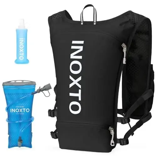 INOXTO Running Hydration Vest Backpack,Lightweight Insulated Pack with 1.5L Water Bladder Bag Daypack for Hiking Trail Running Cycling Race Marathon for Women Men 