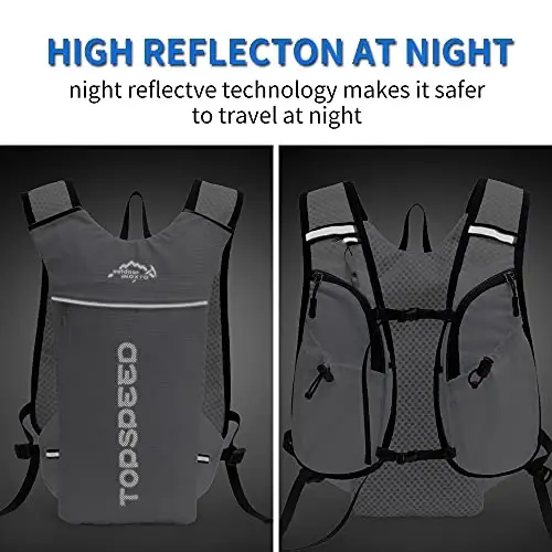 INOXTO Running Hydration Vest Backpack,Lightweight Insulated Pack with 1.5L Water Bladder Bag Daypack for Hiking Trail Running Cycling Race Marathon for Women Men - 5