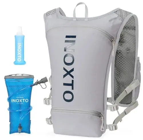 INOXTO Running Hydration Vest Backpack,Lightweight Insulated Pack with 1.5L Water Bladder Bag Daypack for Hiking Trail Running Cycling Race Marathon for Women Men - 1
