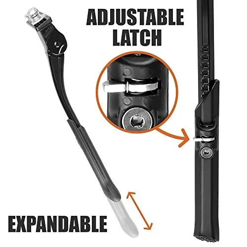 BV Bicycle Kickstand for 24”-28” - Adjustable Bikes Kickstand for Adult Bike with Non-Slip Foot & Spring-Loaded Latch for Stable Any-Angle Stance - Bicycle Stand for Mountain, City & Hybrid Bikes - 3