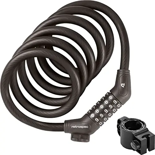Grizzly Plus Integrated Combo Cable Bike Lock - 12mm - RETROSPEC