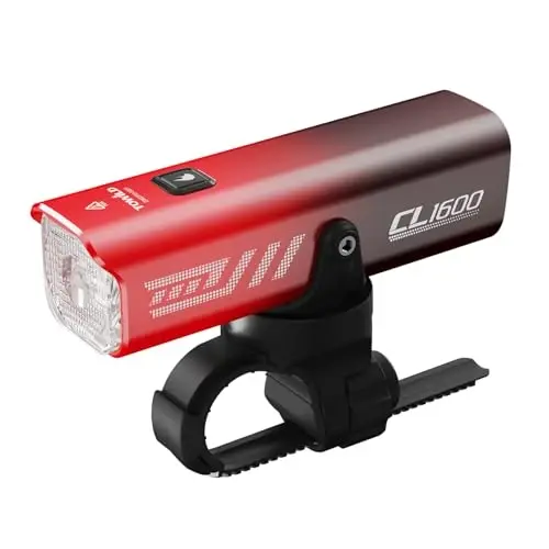 TOWILD Bike Lights for Night Riding,Compatible with Garmin/GoPro Mount,600 Lumen Bike Headlight,2000mAh Rechargeable Battery,Waterproof Bike Front Light for Commuter Cyclists-Fits All Bikes - 1