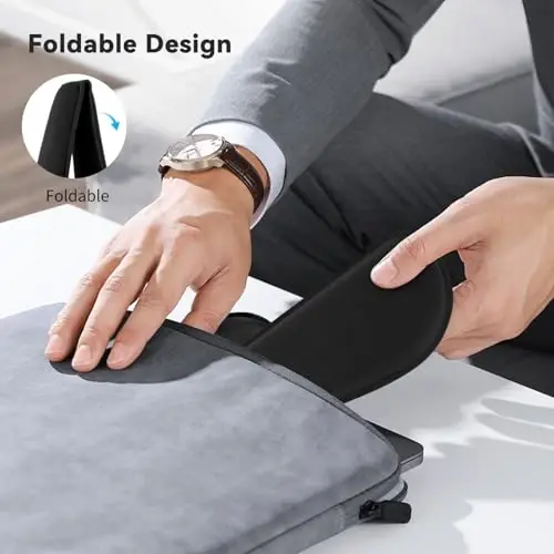 Zibly Ergonomic Gel Keyboard Wrist Rest & Mousepad Rests for Computer, Silky Memory Foam for Typing (Black Combo) - 4