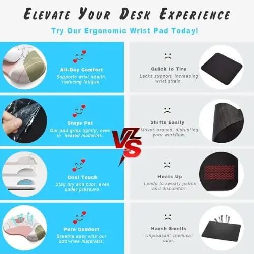 Office Mousepad with Gel Wrist Support - Ergonomic Gaming Desktop Mouse Pad Wrist Rest - Design Gamepad Mat Rubber Base for Laptop Computer -Silicone Non-Slip Special-Textured Surface (12AuroraB) - 6