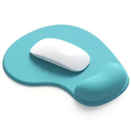 Office Mousepad with Gel Wrist Support - Ergonomic Gaming Desktop Mouse Pad Wrist Rest - Design Gamepad Mat Rubber Base for Laptop Computer -Silicone Non-Slip Special-Textured Surface (04Blue) - 1