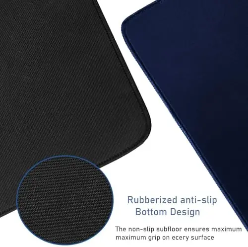 Large Gaming Mouse Pad with Stitched Edges, 47.3 X 23.6 in Desk Pad Durable Non-Slip Natural Rubber Base, Waterproof Computer Keyboard Mat for Esports Pros, Gamer, Desktop, Blue - 9