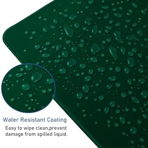 Large Mouse Pad with Stitched Edges, 47.3 X 23.6 in Desk Pad Durable Non-Slip Natural Rubber Base, Waterproof Computer Keyboard Mat for Esports Pros, Gamer, Desktop, Green - 10
