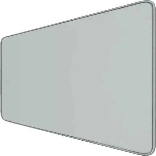 Large Extended Gaming Mouse Pad with Stitched Edges, 47.3 X 23.6 in Desk Pad Durable Non-Slip Natural Rubber Base, Waterproof Computer Keyboard Mat for Esports Pros, Gamer, Desktop, Grey 