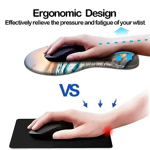 DOOKE Ergonomic Mouse Pad with Wrist Support,Mouse Pads with Non-Slip PU Base for Home Office Working Studying Easy Typing & Pain Relief - DOOKE (1)