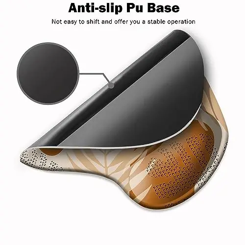 DOOKE Ergonomic Mouse Pad with Wrist Support and Coaster,Mouse Pads with Non-Slip PU Base for Home Office Working Studying Easy Typing & Pain Relief Boho - 8