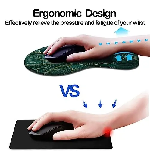 DOOKE Ergonomic Mouse Pad with Wrist Support and Coaster,Mouse Pads with Non-Slip PU Base for Home Office Working Studying Easy Typing & Pain Relief Plants - DOOKE (1)