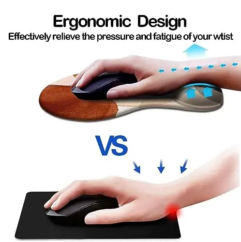 DOOKE Ergonomic Mouse Pad with Wrist Support and Coaster,Mouse Pads with Non-Slip PU Base for Home Office Working Studying Easy Typing & Pain Relief Aesthetic Art - DOOKE (1)