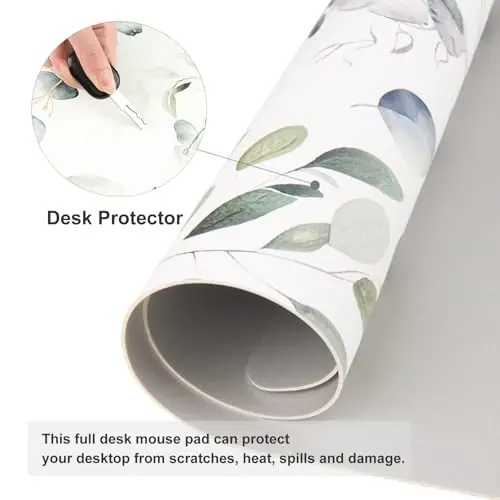 Colorful Star Large Mouse Pad, PU Leather Waterproof Desk Mat, Computer Gaming Mouse Pad, XXL Full Table Mousepad Non Slip Desk Pad for School Office Home 23.6