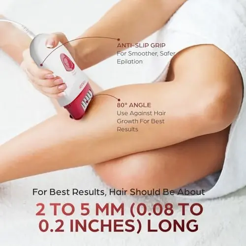 Epilady Speed Corded Epilator for Women – Dual-Speed 40-Disc Root Hair Removal Device for Legs, Underarms and Bikini Area Compact Waterproof Anti-Pinch Design for Smooth Long-Lasting Results - 4