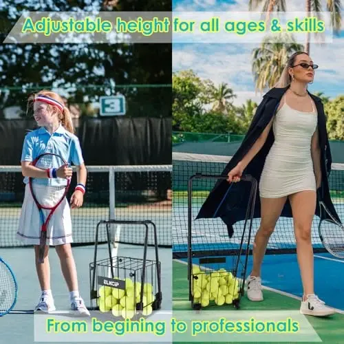 ELKCIP Portable Pickleball & Tennis Ball Hopper - Pickleball Collector Retriever Basket Carrier Gatherer Picker Container for Picking and Storage Training Tool for Ball - 9