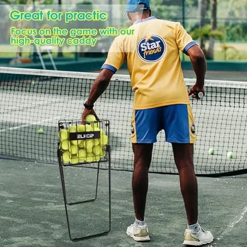 ELKCIP Portable Pickleball & Tennis Ball Hopper - Pickleball Collector Retriever Basket Carrier Gatherer Picker Container for Picking and Storage Training Tool for Ball - 10