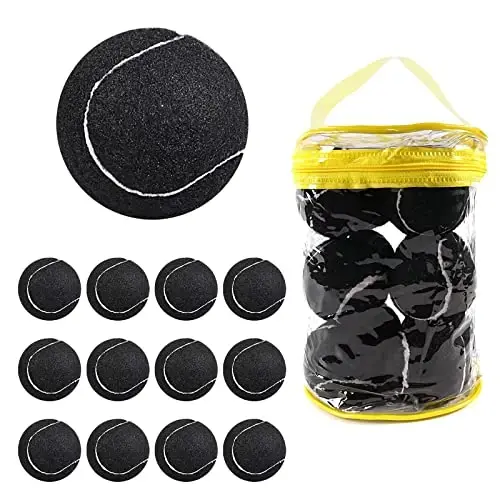 GKK Durable Pressurized Tennis Balls - 12 Pack Yellow Felt Training Balls for Beginners and Dogs - 1