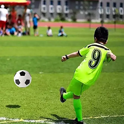 Soccer Ball Size 2,3,4,5 with Pump Needle Classic White Black Thicker PU Tight Weaved Suitable for Youth Boy League Game Trainning Practice or Gift - 4