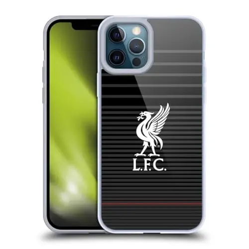 Head Case Designs Officially Licensed Liverpool Football Club White On Black Kit Liver Bird Gel Case [Military Grade Protection] Compatible with Apple iPhone 12 Pro Max and Compatible with MagSafe 