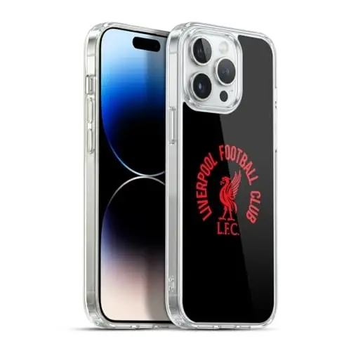 Head Case Designs Officially Licensed Liverpool Football Club Red LFC On Black Liver Bird Gel Case [Military Grade Protection] Compatible with Apple iPhone 13 Pro Max and Compatible with MagSafe 
