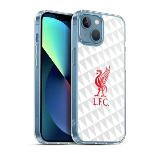 Head Case Designs Officially Licensed Liverpool Football Club Red On White Kit Liver Bird Gel Case [Military Grade Protection] Compatible with Apple iPhone 13 Mini and Compatible with MagSafe 