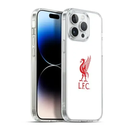 Head Case Designs Officially Licensed Liverpool Football Club Red Logo On White Liver Bird Gel Case [Military Grade Protection] Compatible with Apple iPhone 13 Pro Max and Compatible with MagSafe 