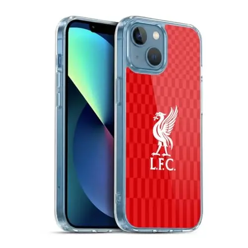 Head Case Designs Officially Licensed Liverpool Football Club White On Red Kit Liver Bird Gel Case [Military Grade Protection] Compatible with Apple iPhone 13 Mini and Compatible with MagSafe - 6