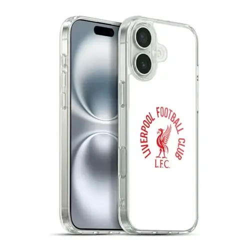 Head Case Designs Officially Licensed Liverpool Football Club Red LFC On White Liver Bird Gel Case [Military Grade Protection] Compatible with Apple iPhone 16 Plus and Compatible with MagSafe - 1