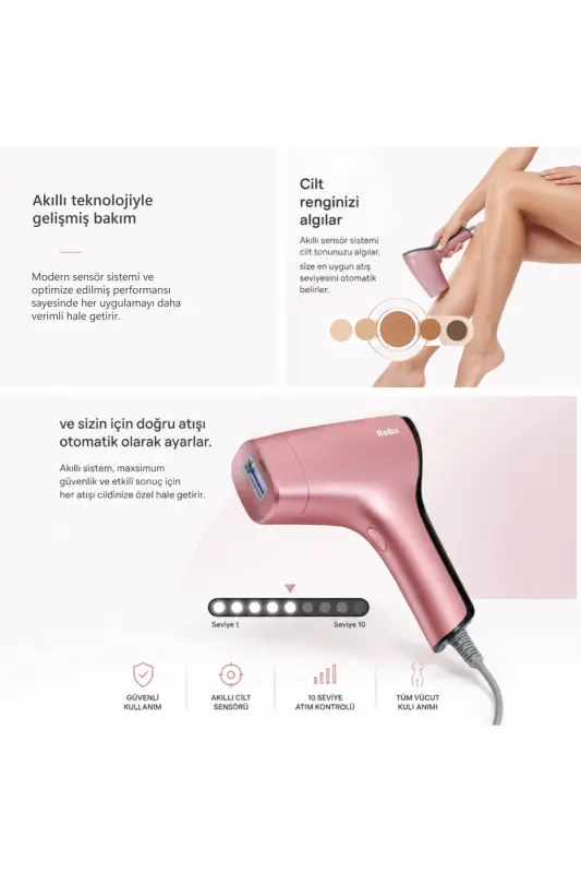 A05 3 Milyon Atım Akıllı Cilt Tanıma Ultra Seri Atım 3 Başlık IPL Lazer Cihazı - Pembe - 3