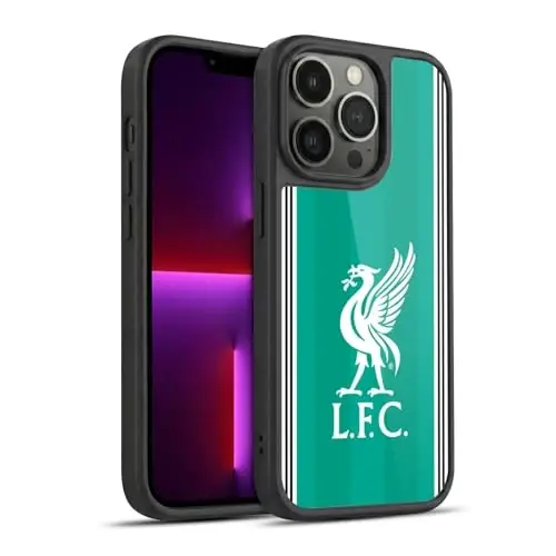 Head Case Designs Officially Licensed Liverpool Football Club Third 2025/26 Kit Gel Armor Case [Military Grade Drop Protection] Compatible with Apple iPhone 13 Pro - 1