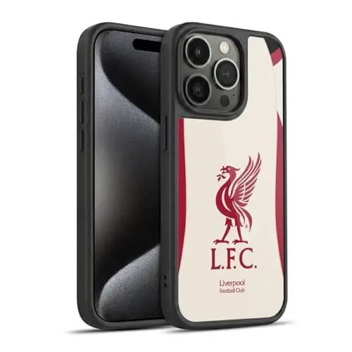 Head Case Designs Officially Licensed Liverpool Football Club Away 2025/26 Kit Gel Armor Case [Military Grade Drop Protection] Compatible with Apple iPhone 15 Pro 