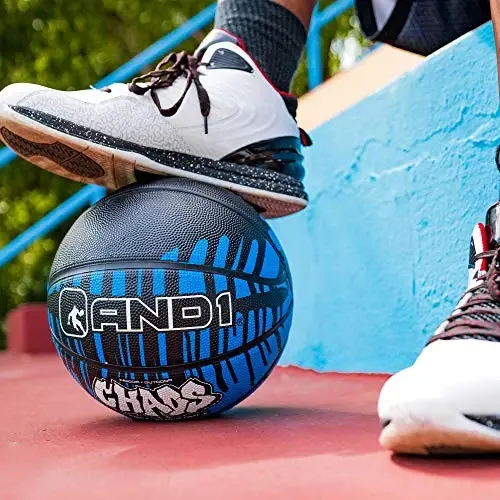AND1 Rubber Basketball & Pump (Drip Collection)- Official Size 7 (29.5”) Streetball, Made for Indoor and Outdoor Basketball Games (Green/Black) - 1