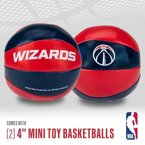 Franklin Sports NBA Toy Basketballs - 2 Pack of Kids Soft Mini Basketballs for Over The Door + Indoor Hoops - NBA Fan Shop - 8