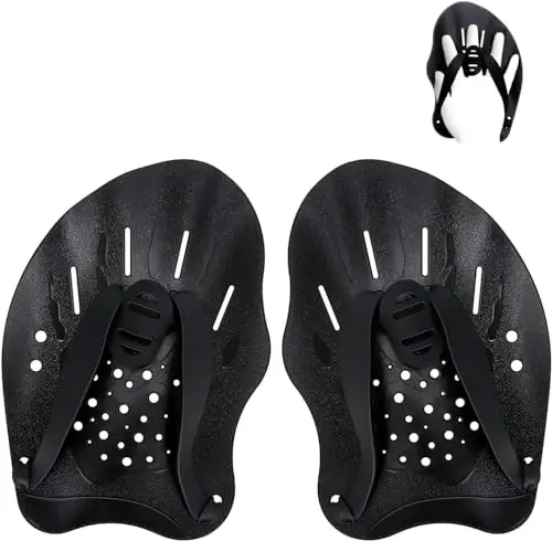 Contour Swim Paddles Hand, Swim Training Hand Paddles with Adjustable Straps, Swimming Hand Paddles for Women and Men 