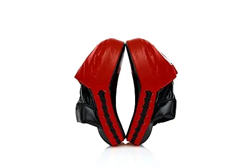 Fairtex FMV9 Contoured Focus Mitts |Striking Accuracy & Protection for Boxing, Muay Thai, Kickboxing |Ergonomic Design, Soft Padding, Secure Fit Leather - FAIRTEX (1)