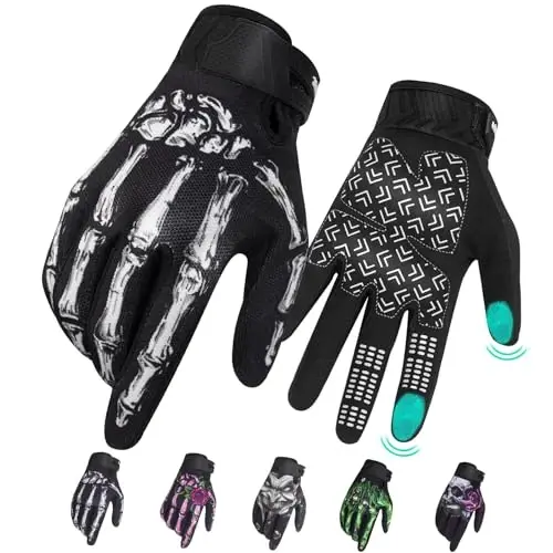 RIGWARL Motorcycle Gloves for Men Women Touchscreen, Lightweight Dirt Bike Glove Non-Slip, Skeleton Motorcycle Riding Glove - 1