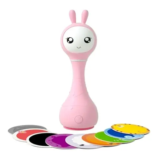alilo Sonajero Musical para Bebés 0-12 Meses, Juguete con Luz, 66 Sonidos, 15 Canciones, 13 Cuentos, 5 Canciones de Cuna, Ruido Blanco, Reconocimiento de Colores, Regalo Recién Nacido - ALILO