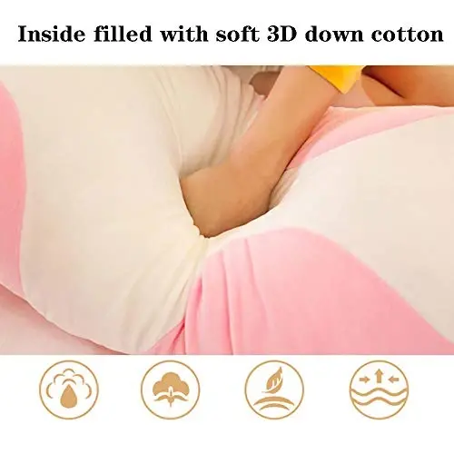shangman Lovely Plush Cat Doll Cute Cartoon Soft Stuffed Kitten Pillow Long Throw Sleeping Pillow Doll Toy Gift for Kids Girlfriend Multiple Size (Pink,130cm/51.1in) - 3