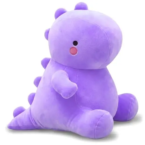 VHYHCY Cute Dinosaur Plush Toys, Fat Dinosaur Stuffed Animals Toys Dolls, Soft Plush Stuffed Animal Dino Plushie, Birthday Gifts for Kids Girl Boys Purple 12 inch 
